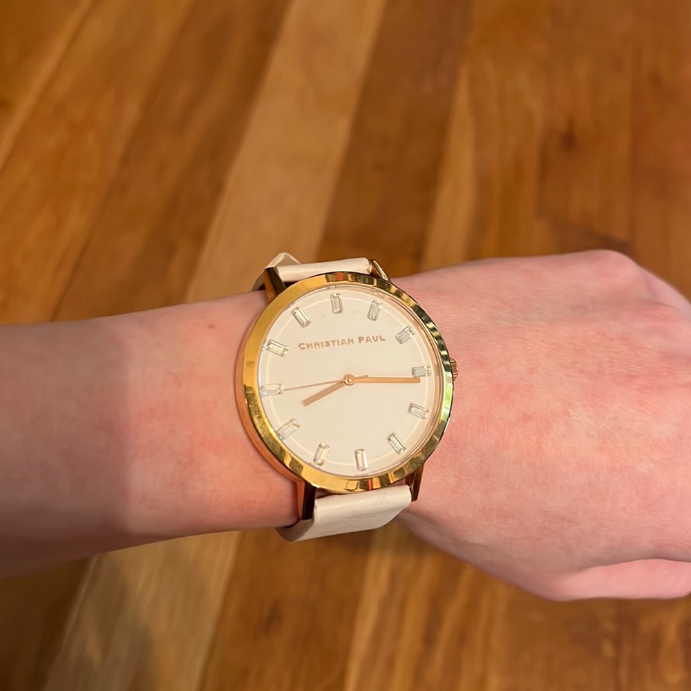Christian Paul White Leather Watch